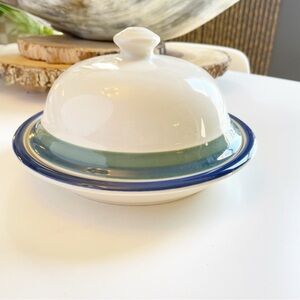Pfaltzgraff Ocean Breeze Round Covered Butter Dish  | USA Made